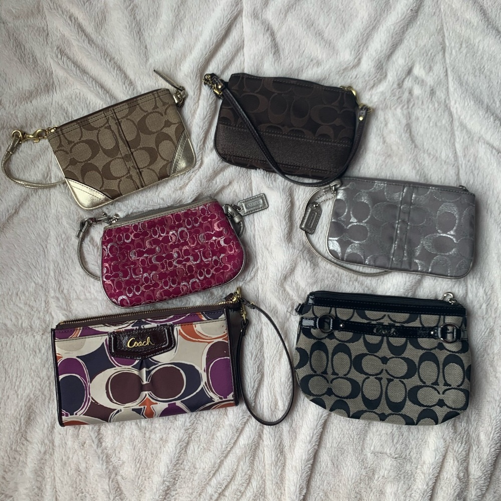 BUNDLE of 6 Coach Wristlets and Clutches